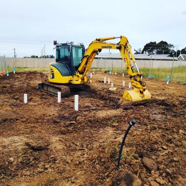 Excavation contractors doing work at a land in Geelong.